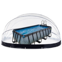 Басейн EXIT із куполом та тепловим насосом 400×200×100 см, "Камінь"